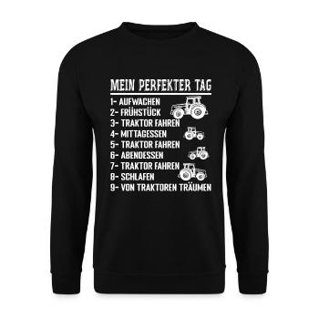 Mein Perfekter Tag Bauer Landwirt Geschenk - Sweat-shirt Unisexe - noir - Devant - Alina (178cm) & Michal (187cm)
