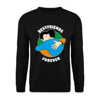 Best Friends Best Buds Best Friend - Unisex Sweatshirt - black - Front - Alina (178cm) & Michal (187cm)