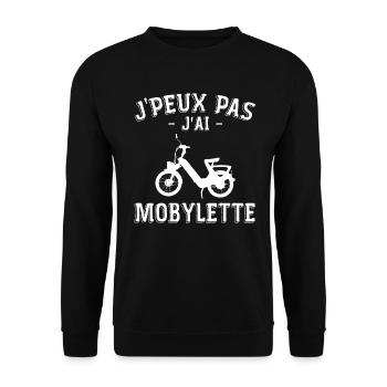 J'peux Pas J'ai Mobylette Cadeau Mob - Sweat-shirt Unisexe - noir - Devant - Alina (178cm) & Michal (187cm)