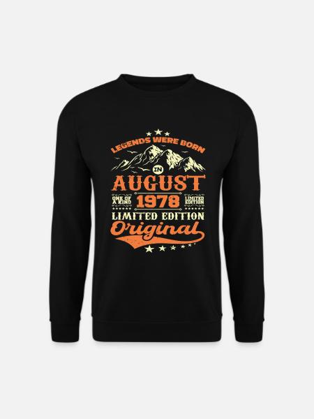 August 1978 Jubiläum 1978 Legenden August - Unisex Pullover - Schwarz