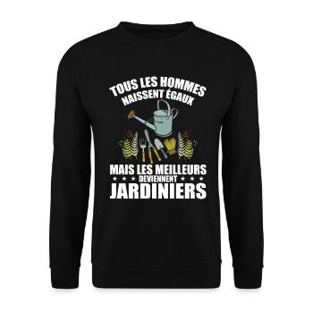 Humour Jardinier - Meilleur Jardinier Cadeau - Sweat-shirt Unisexe - noir - Devant - Alina (178cm) & Michal (187cm)