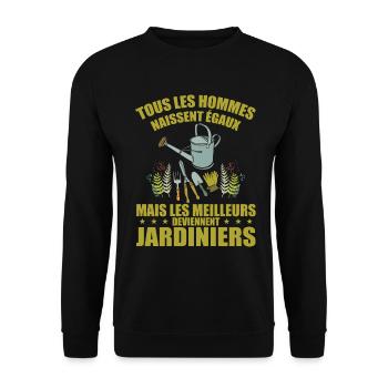 Humour Jardinier - Meilleur Jardinier Cadeau - Sweat-shirt Unisexe - noir - Devant - Alina (178cm) & Michal (187cm)