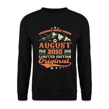Août 2010 Anniversaire 2010 légendes Août - Sweat-shirt Unisexe - noir - Devant - Alina (178cm) & Michal (187cm)