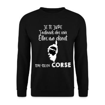 La Corse Est Dans Ma Tête Cadeau Ile De Beauté - Sweat-shirt Unisexe - noir - Devant - Alina (178cm) & Michal (187cm)