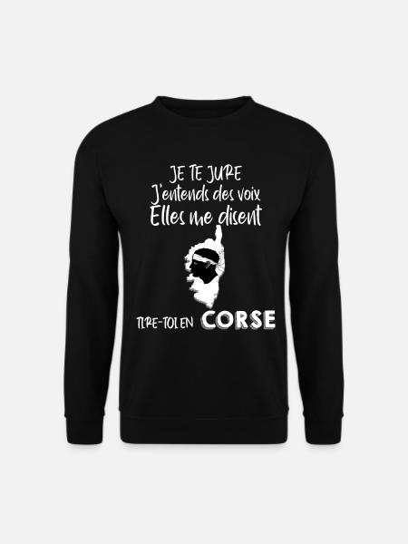La Corse Est Dans Ma Tête Cadeau Ile De Beauté - Sweat-shirt Unisexe - noir