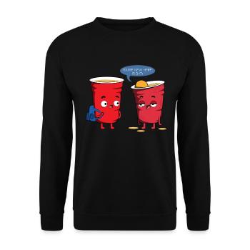 Beerpong - Sweat-shirt Unisexe - noir - Devant - Alina (178cm) & Michal (187cm)