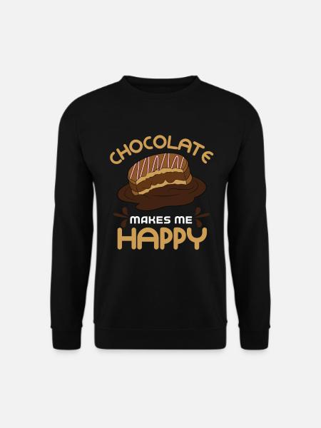 Chocolate makes me happy - Unisex Sweatshirt - black