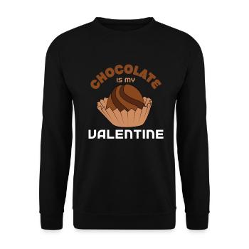 Schokolade Ist mein Valentin - Unisex Pullover - Schwarz - Vorne - Alina (178cm) & Michal (187cm)