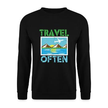 Voyage, Voyage, Vacances, Vacances, Voyage - Sweat-shirt Unisexe - noir - Devant - Alina (178cm) & Michal (187cm)