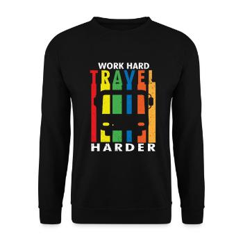 Travel, Travel, Vacation, Vacation, Traveling - Unisex Sweatshirt - black - Front - Alina (178cm) & Michal (187cm)
