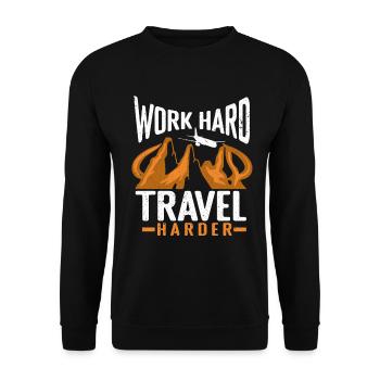 Voyage, Voyage, Vacances, Vacances, Voyage - Sweat-shirt Unisexe - noir - Devant - Alina (178cm) & Michal (187cm)