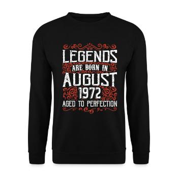 August 1972 Anniversary 1972 Legends August - Unisex Sweatshirt - black - Front - Alina (178cm) & Michal (187cm)