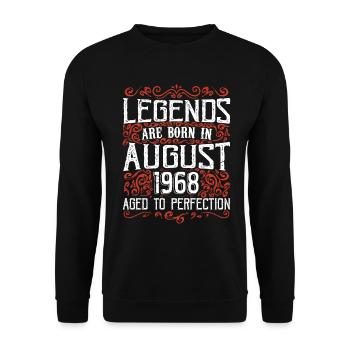 August 1968 Birthday 1968 Legends August - Unisex Sweatshirt - black - Front - Alina (178cm) & Michal (187cm)