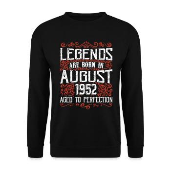 August 1952 Anniversary 1952 Legends August - Unisex Sweatshirt - black - Front - Alina (178cm) & Michal (187cm)