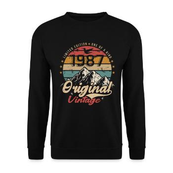 Original Vintage 1987 édition limitée 1987 - Sweat-shirt Unisexe - noir - Devant - Alina (178cm) & Michal (187cm)