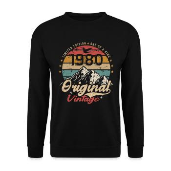 Original Vintage 1980 édition limitée 1980 - Sweat-shirt Unisexe - noir - Devant - Alina (178cm) & Michal (187cm)
