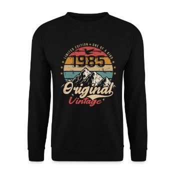 Original Vintage 1985 limitierte Auflage 1985 - Unisex Pullover - Schwarz - Vorne - Alina (178cm) & Michal (187cm)