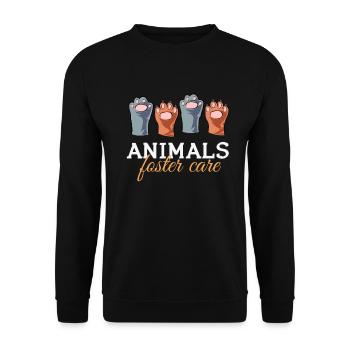 Tiere Retten Adoptieren Pflegen - Unisex Pullover - Schwarz - Vorne - Alina (178cm) & Michal (187cm)