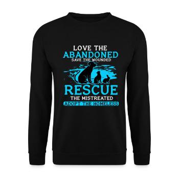 Tiere Retten Adoptieren Pflegen - Unisex Pullover - Schwarz - Vorne - Alina (178cm) & Michal (187cm)