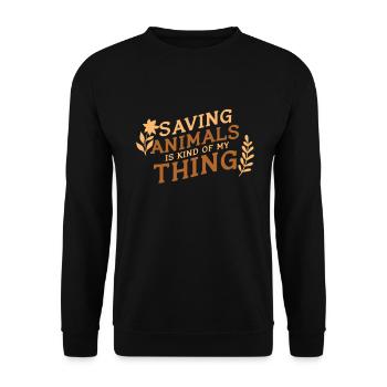 Tiere Retten Adoptieren Pflegen - Unisex Pullover - Schwarz - Vorne - Alina (178cm) & Michal (187cm)