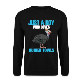 Perlhühner Perlhuhn Guinea Fowl - Unisex Pullover - Schwarz - Vorne - Alina (178cm) & Michal (187cm)