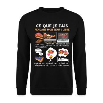 Patisserie Pour Meilleur Ami Homme Ou Femme - Sweat-shirt Unisexe - noir - Devant - Alina (178cm) & Michal (187cm)