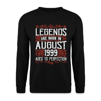 1999 August Vintage Retro Anniversary August 1999 - Unisex Sweatshirt - black - Front - Alina (178cm) & Michal (187cm)