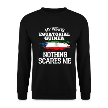 Equatorial Guinea Wife - Unisex Sweatshirt - black - Front - Alina (178cm) & Michal (187cm)