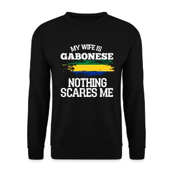 Gabon Ehefrau - Unisex Pullover - Schwarz - Vorne - Alina (178cm) & Michal (187cm)