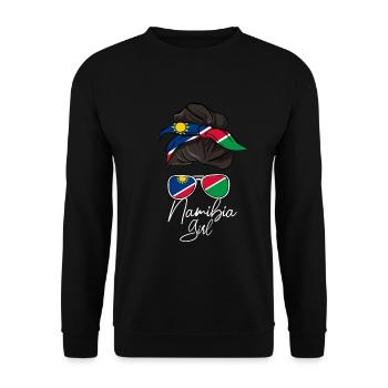 Namibia - Unisex Sweatshirt - black - Front - Alina (178cm) & Michal (187cm)