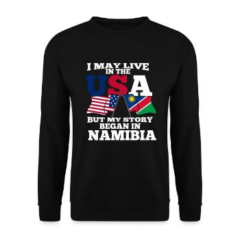 Namibia - Unisex Sweatshirt - black - Front - Alina (178cm) & Michal (187cm)