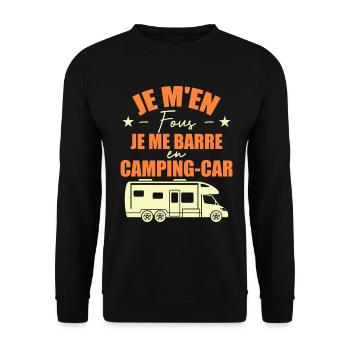 Je M'en Fous Je Me Barre En Camping-car - Sweat-shirt Unisexe - noir - Devant - Alina (178cm) & Michal (187cm)