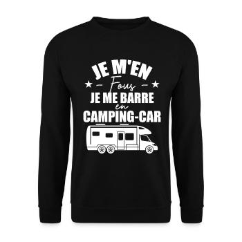 Je M'en Fous Je Me Barre En Camping-car - Sweat-shirt Unisexe - noir - Devant - Alina (178cm) & Michal (187cm)