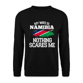 Namibia - Unisex Sweatshirt - black - Front - Alina (178cm) & Michal (187cm)