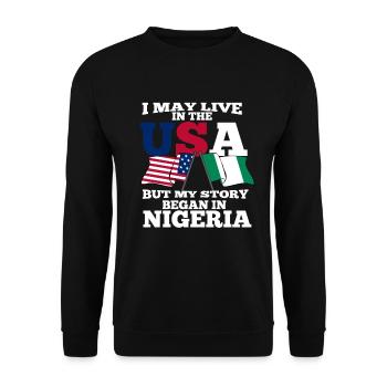 Nigeria - Unisex Pullover - Schwarz - Vorne - Alina (178cm) & Michal (187cm)