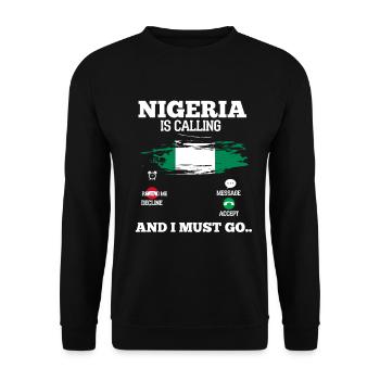 Nigeria - Unisex Pullover - Schwarz - Vorne - Alina (178cm) & Michal (187cm)