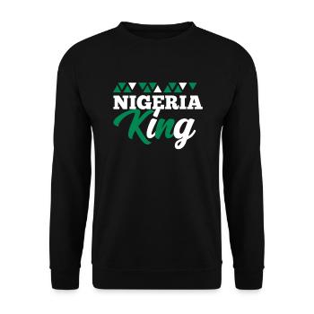 Nigeria - Unisex Pullover - Schwarz - Vorne - Alina (178cm) & Michal (187cm)
