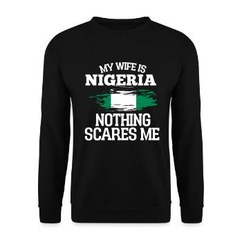 Nigeria - Unisex Pullover - Schwarz - Vorne - Alina (178cm) & Michal (187cm)
