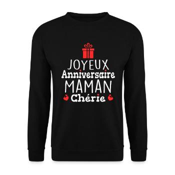 Cadeau Joyeux Anniversaire Maman Chérie - Sweat-shirt Unisexe - noir - Devant - Alina (178cm) & Michal (187cm)
