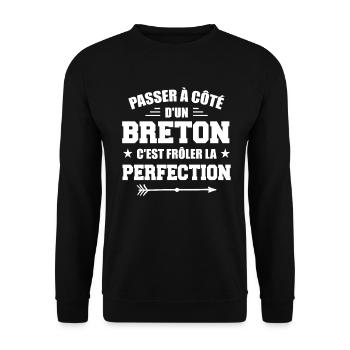 Breton Perfection - Cadeau Humour Breton - Sweat-shirt Unisexe - noir - Devant - Alina (178cm) & Michal (187cm)