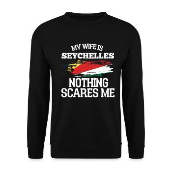 Seychellen - Unisex Pullover - Schwarz - Vorne - Alina (178cm) & Michal (187cm)