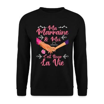 Ma Marraine & Filleule Cadeau Fille Amour - Sweat-shirt Unisexe - noir - Devant - Alina (178cm) & Michal (187cm)