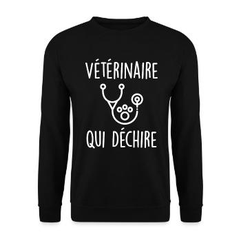 Vétérinaire Qui Déchire - Sweat-shirt Unisexe - noir - Devant - Alina (178cm) & Michal (187cm)