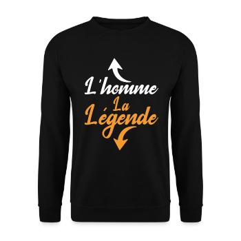Homme la legende cadeau humour homme - Sweat-shirt Unisexe - noir - Devant - Alina (178cm) & Michal (187cm)