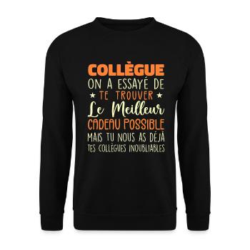 Mes Collègues Sont Inoubliables Et Extra - Sweat-shirt Unisexe - noir - Devant - Alina (178cm) & Michal (187cm)