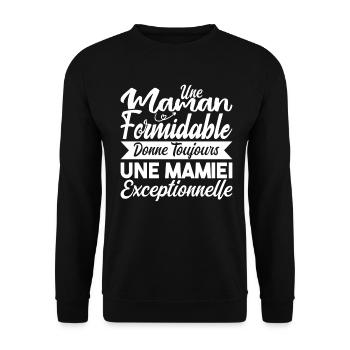 Grand-Mère Cadeau - Une Mamie Exceptionnelle, Cool - Sweat-shirt Unisexe - noir - Devant - Alina (178cm) & Michal (187cm)