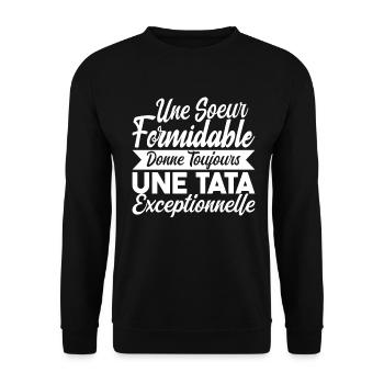 Une Soeur Formidable Donne Tata Exceptionnelle - Sweat-shirt Unisexe - noir - Devant - Alina (178cm) & Michal (187cm)