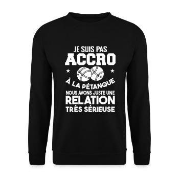 Petanque Humour Boccia Cadeau Humour Pétanque - Sweat-shirt Unisexe - noir - Devant - Alina (178cm) & Michal (187cm)