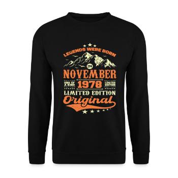 Legendär seit November 1978 - limitierte Auflage - Unisex Pullover - Schwarz - Vorne - Alina (178cm) & Michal (187cm)