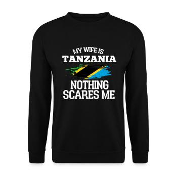 Tanzania - Unisex Sweatshirt - black - Front - Alina (178cm) & Michal (187cm)